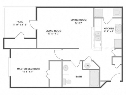 A1A_1BD 1 Bath_696sf